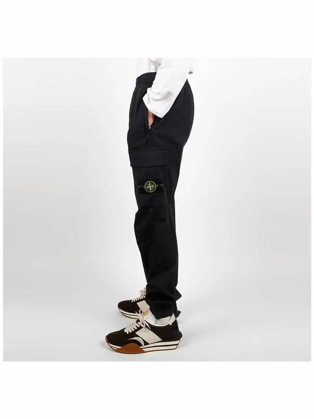 Stretch Cotton Tela Paracadute Cargo Straight Pants Navy Blue - STONE ISLAND - BALAAN 4