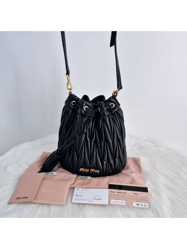 Matelasse leather bucket bag black - MIU MIU - BALAAN 5