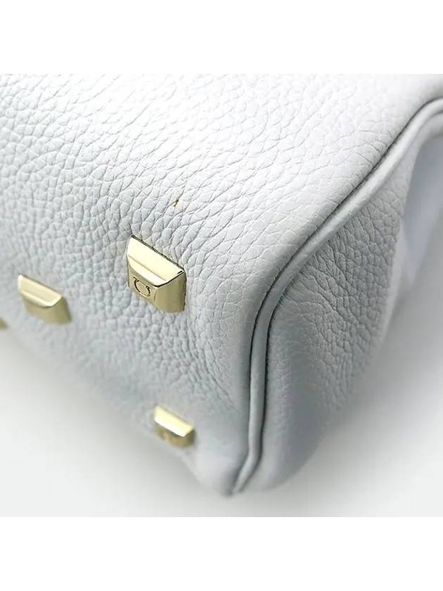 Ferragamo 21 H159 White Color Leather Gold Metal Rock Studio Tote Bag Shoulder Strap 2WAY - SALVATORE FERRAGAMO - BALAAN 6