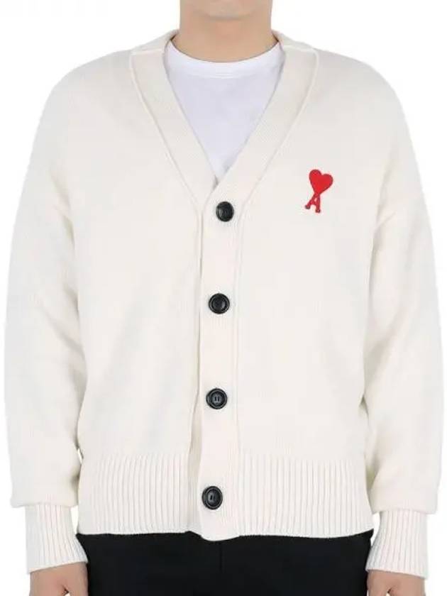 De Coeur Button Up Cardigan White - AMI - BALAAN 2