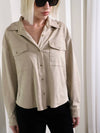 Women s Suede Shirt Beige SWAG - TINA BLOSSOM - BALAAN 1