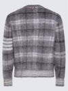 Check 4 Bar Mohair Knit Top Grey - THOM BROWNE - BALAAN 4