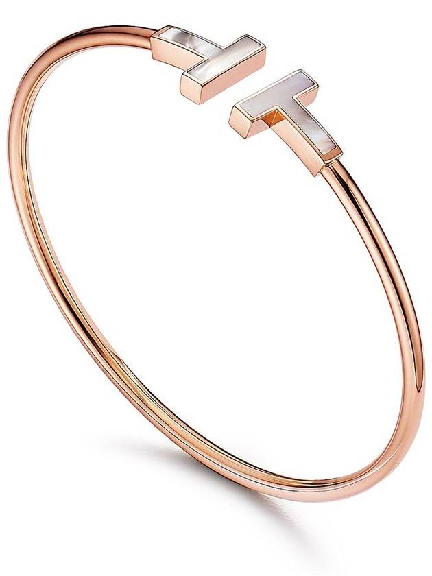 Tiffany T wire bracelet rose gold motherofpearl 63958336 - TIFFANY & CO. - BALAAN 2