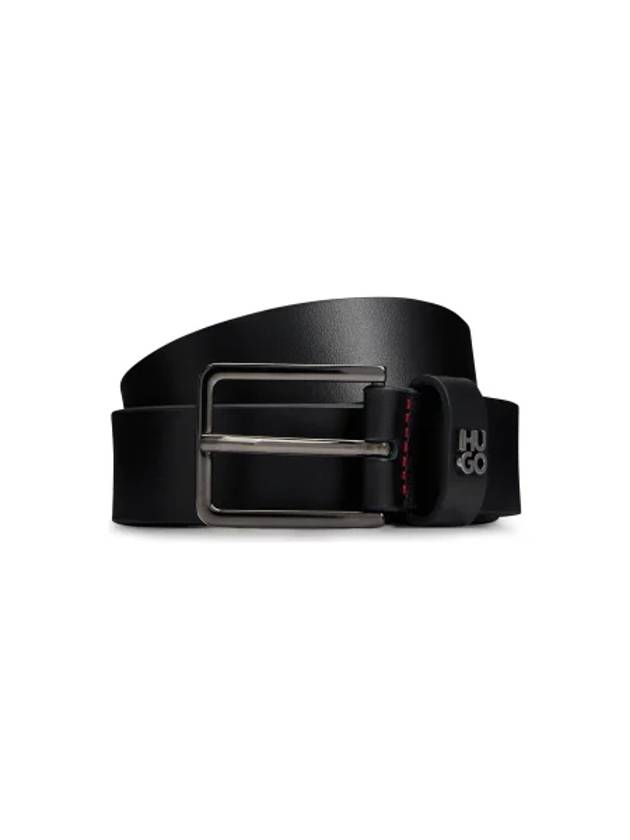 Gael Metal Buckle Leather Belt Black - HUGO BOSS - BALAAN 2