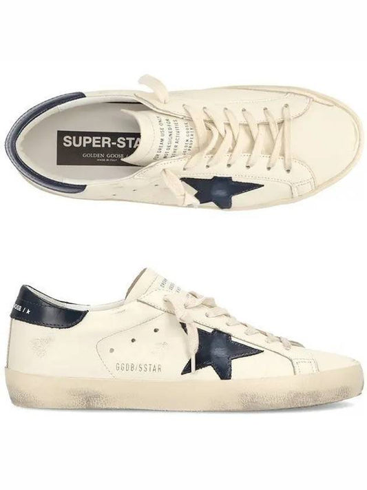 Superstar Beige Night Blue Heel Tab Sneakers - GOLDEN GOOSE - BALAAN 2