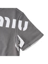 Print Cropped Short Sleeve T-Shirt Grey - MIU MIU - BALAAN 6