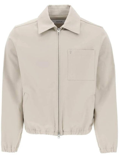 De Coeur Cotton Zip-Up Jacket Light Beige - AMI - BALAAN 2