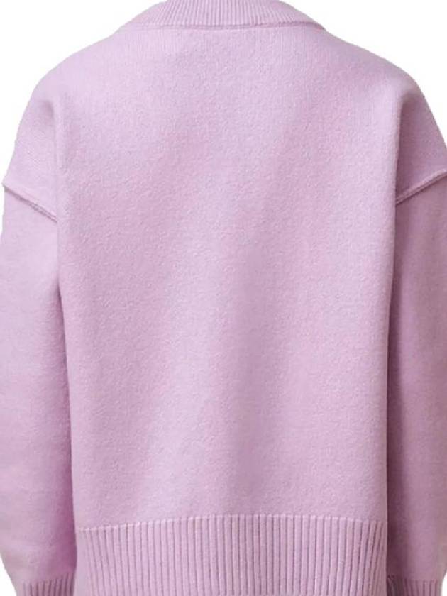 De Coeur V-Neck Cardigan Lilac - AMI - BALAAN 4