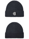 Lens Wappen Wool Beanie Dark Grey - CP COMPANY - BALAAN 6