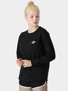 Point Space Embroidered Long Sleeve T-Shirt Black - AOX - BALAAN 2