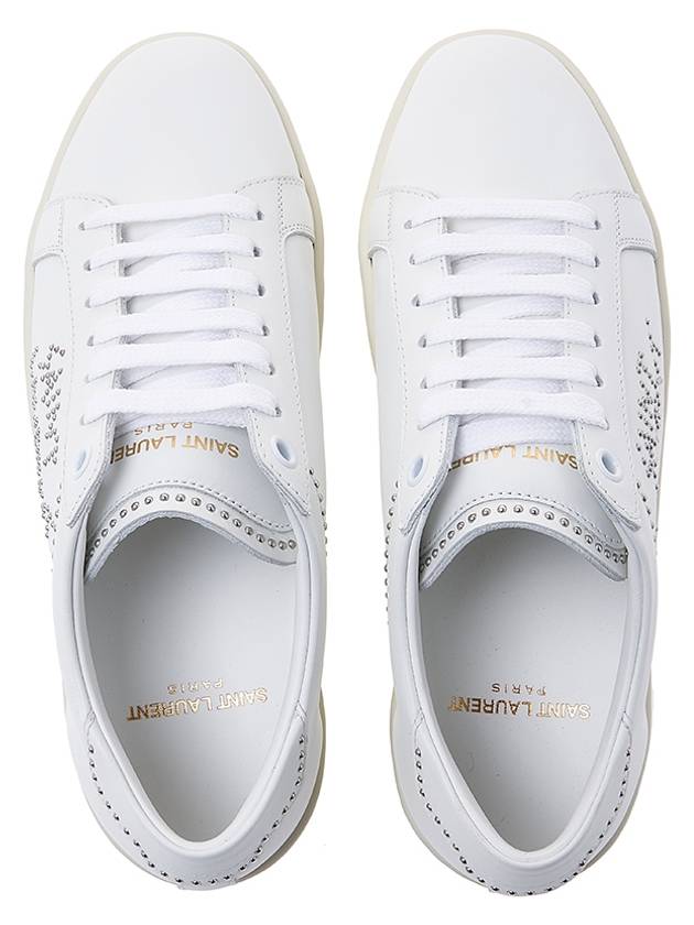 Women's SL 08 Smooth Leather Low Top Sneakers Blanc Optic - SAINT LAURENT - BALAAN.