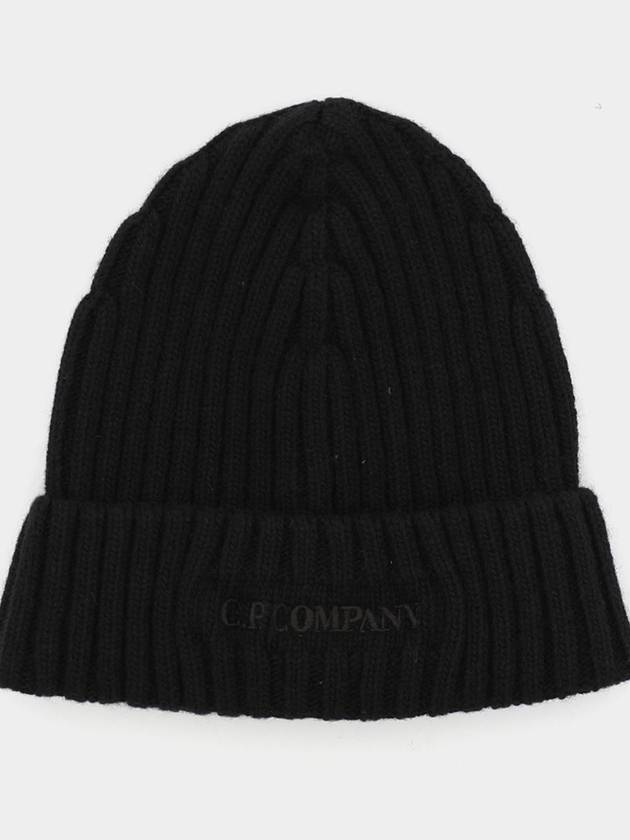 Embroidered Logo Beanie Black - CP COMPANY - BALAAN 4