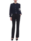 Floral Intarsia Cotton Cardigan Navy - THOM BROWNE - BALAAN 4