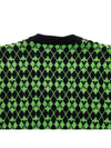 V-neck Jacquard Wool Knit Top Black Green - AMI - BALAAN 8