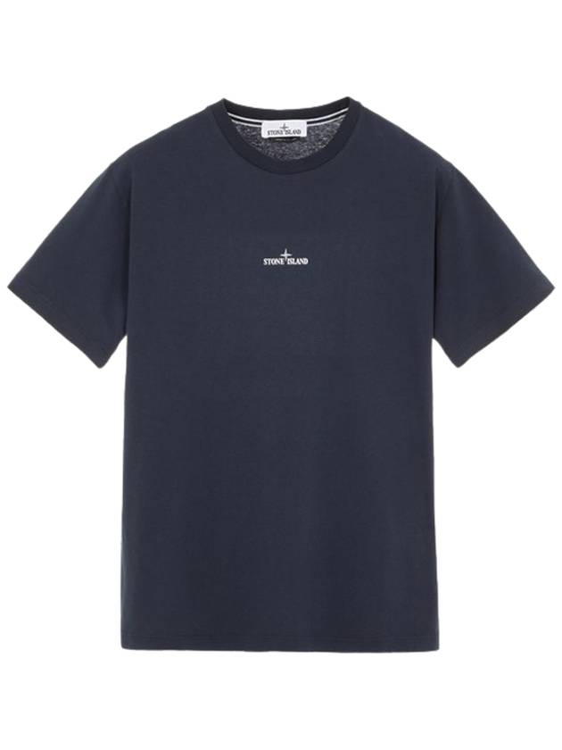 Stamp Two Print Short Sleeve T-Shirt Navy - STONE ISLAND - BALAAN 2