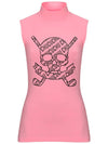 C23MTS019W Skull Back Mesh Half Neck Top Pink - CHUCUCHU - BALAAN 1