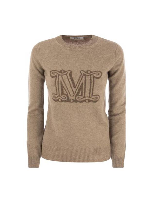 Women's Pamir Crew Neck Logo Knit Top Brown - MAX MARA - BALAAN 1