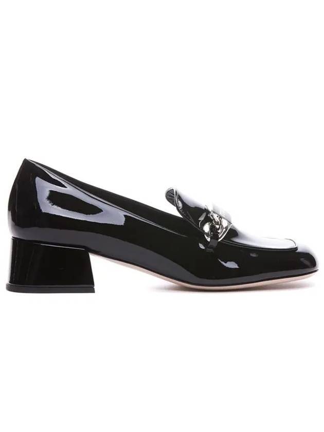 Women's Logo Patent Leather Pumps Black - MIU MIU - BALAAN 1