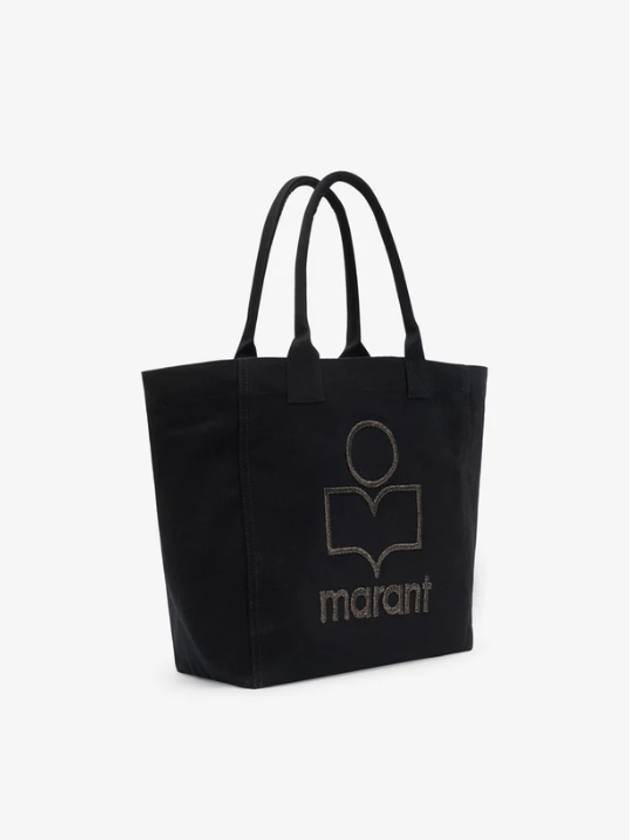 Small Yenki Glitter Logo Eco Bag Tote Black - ISABEL MARANT - BALAAN 3