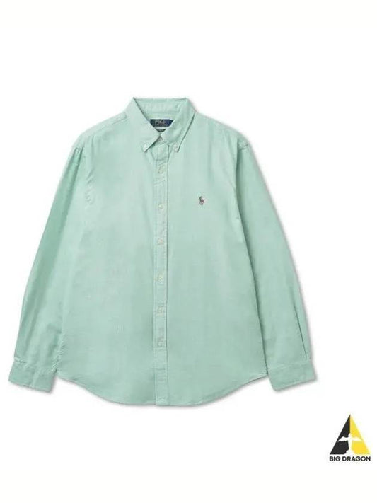 Custom Fit Oxford Shirt Classic Kelly - POLO RALPH LAUREN - BALAAN 1