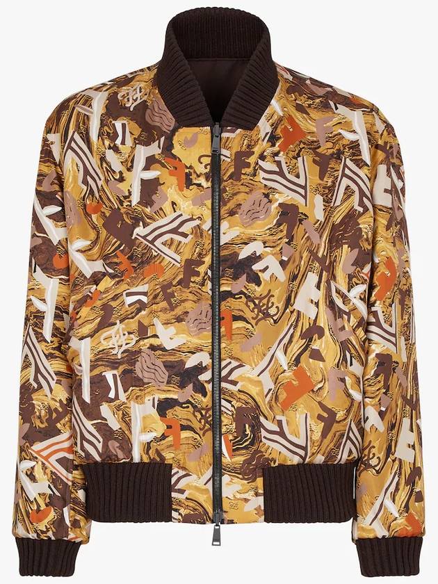 FF Fragment Reversible Bomber Jacket Brown Yellow - FENDI - BALAAN 3