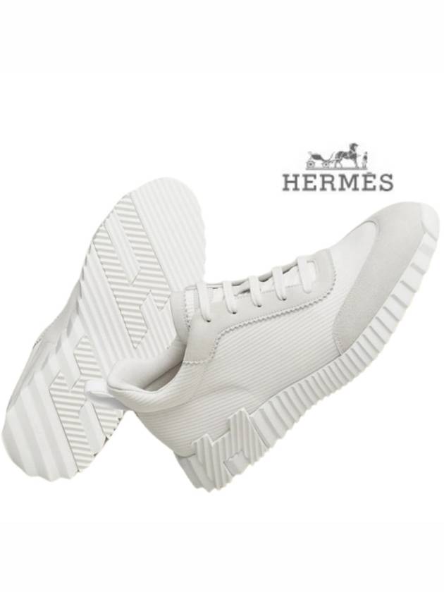 Bouncing Sneakers Mesh Suede Goatskin Blanc - HERMES - BALAAN 5