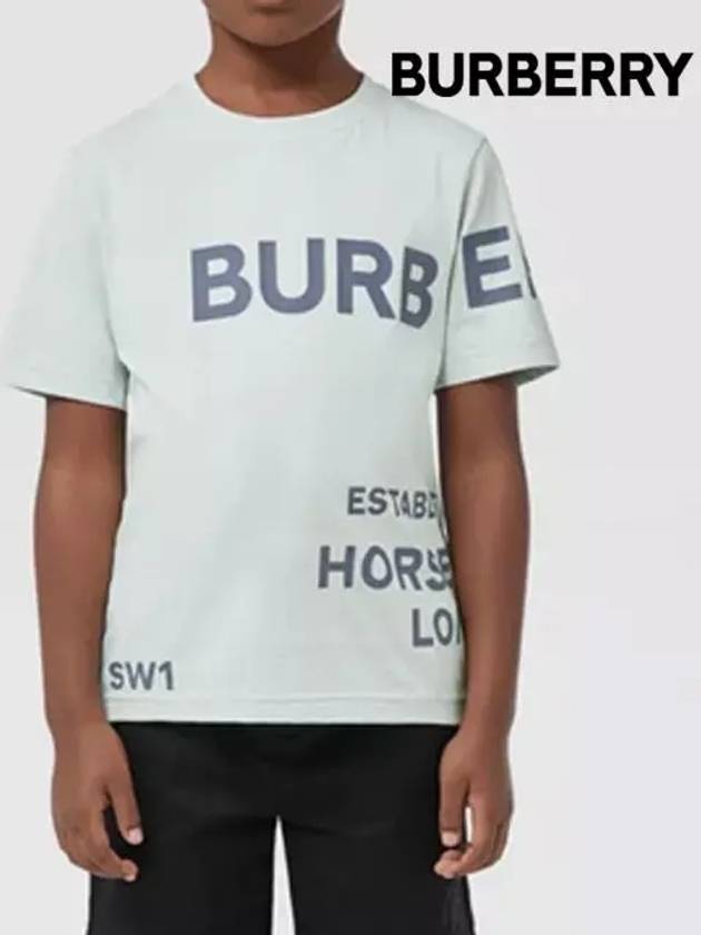 Kids Horseferry Cotton Short Sleeve T Shirt Sterling Gray 8047556 12Y 14Y - BURBERRY - BALAAN 7