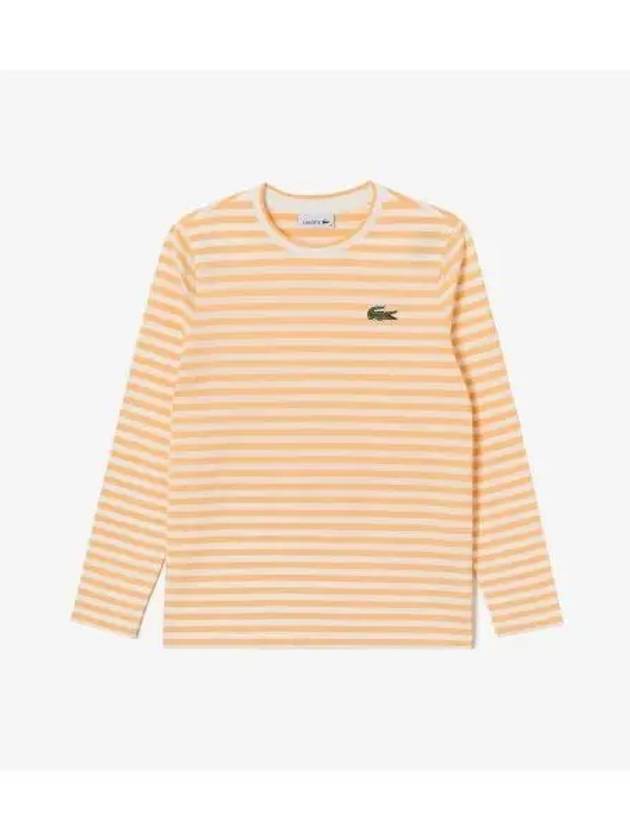 Women s Striped Long Sleeve T Shirt Coral - LACOSTE - BALAAN 1