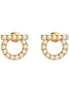 Gancini Pearl Earrings Gold - SALVATORE FERRAGAMO - BALAAN 2