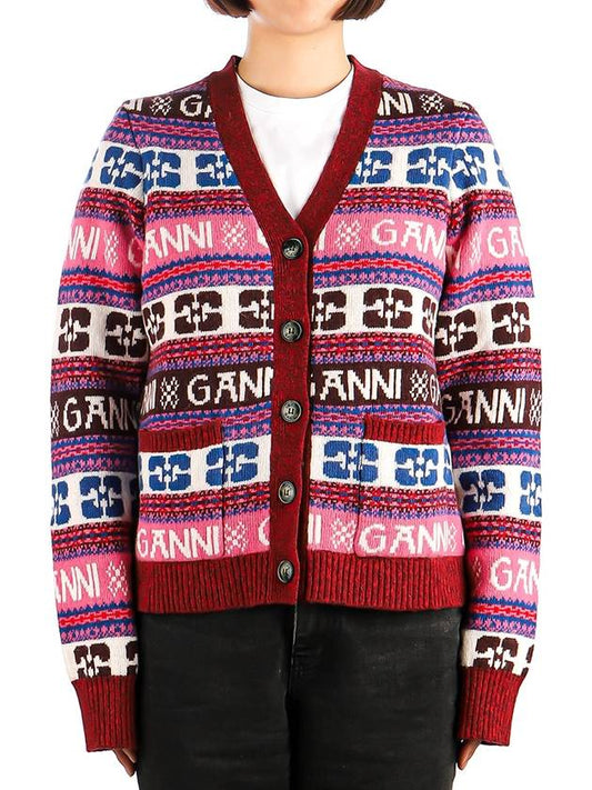 Women's Cardigan K2122 MULTICOLOUR - GANNI - BALAAN 1