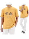 Maraca Logo Print Cotton Short Sleeve T-Shirt Yellow - JACQUEMUS - BALAAN 2