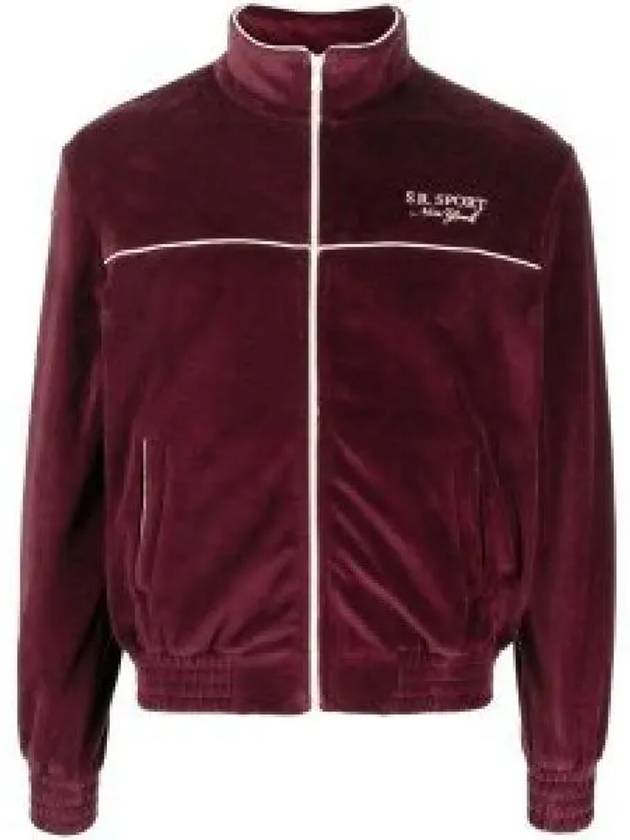 SR SPORT VELOUR TRACK JACKET MERLOT JA751 Sports velor 1342120 - SPORTY & RICH - BALAAN 1