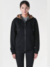 Check Hood Cotton Zip Up Hoodie Black - BURBERRY - BALAAN 2