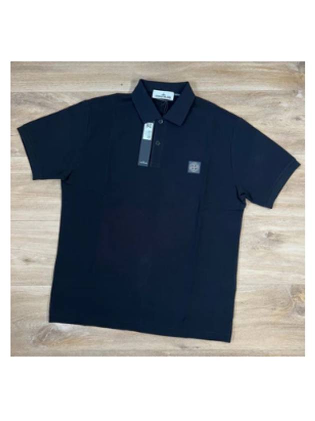 Compass Patch Short Sleeve Polo Shirt Black - STONE ISLAND - BALAAN 8