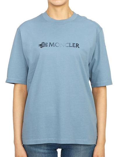 Logo Short Sleeve T-Shirt Blue - MONCLER - BALAAN 2