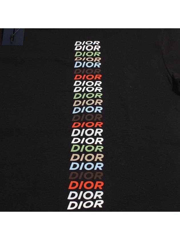 Multi Logo Short Sleeve T-Shirt Black - DIOR - BALAAN 4