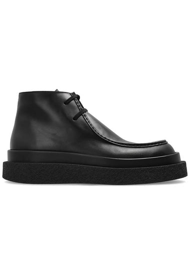 JIL SANDER Leather Ankle Boots, Men's, Black - JIL SANDER - BALAAN 1