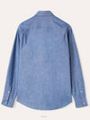 Thomas Pearl Button Denim Long Sleeve Shirt Blue - LORO PIANA - BALAAN 4