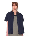 HALF COTTON OVERFIT SHIRTS NAVY - ZIZEMUSEUM - BALAAN 1