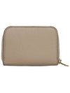 Women's Gancini Logo Zipper Card Wallet Beige - SALVATORE FERRAGAMO - BALAAN 3