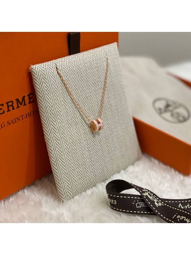 Mini Pop H Pendant Rose Gold Rose Dragee - HERMES - BALAAN 6