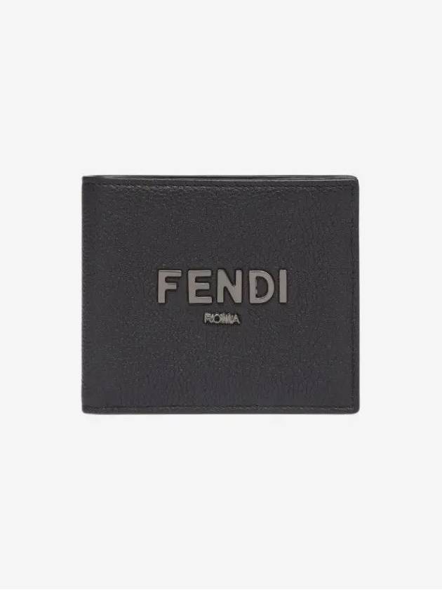 Logo Signature Half Wallet Black - FENDI - BALAAN 4