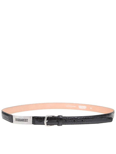 DSQUARED2 Crocodile Effect Leather Belt - DSQUARED2 - BALAAN 1