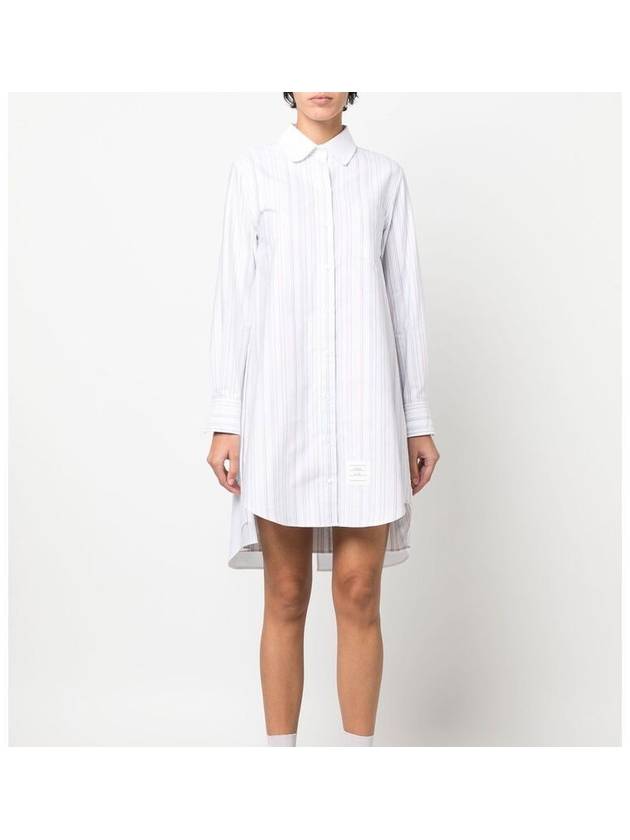 Pleated Back Striped Oxford Short Dress - THOM BROWNE - BALAAN 2