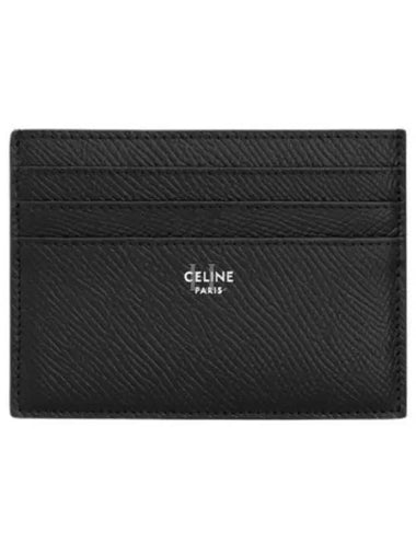 Grained Calfskin Large Card Wallet Black - CELINE - BALAAN 1