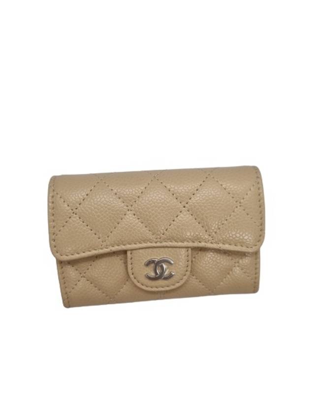 Classic Grained Shiny Calfskin Card Wallet Beige - CHANEL - BALAAN 2