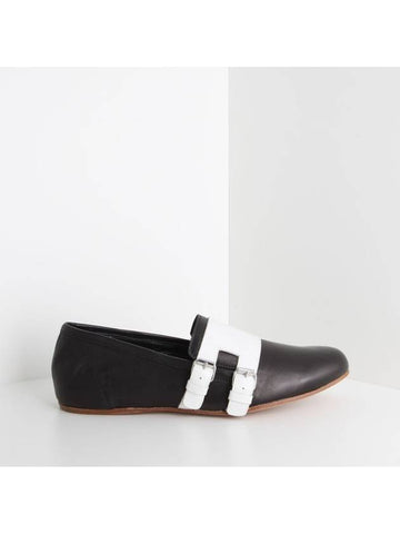 Double Monk White Strap Loafer Black 929BA31 181 - BALMAIN - BALAAN 1