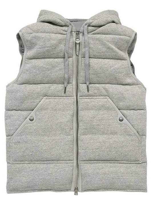 Men's Hooded Goose Down Vest Light Grey - TOM FORD - BALAAN 2