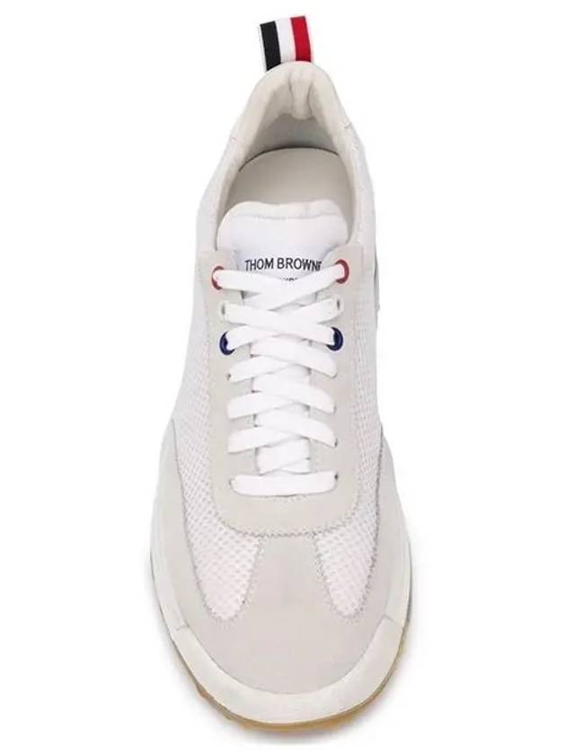 Fine Kid Suede Tech Runner White - THOM BROWNE - BALAAN 6