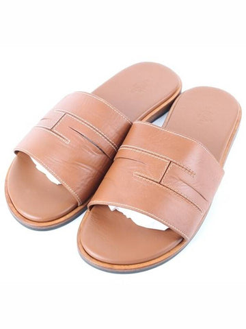 Pacific leather sandal slippers gold 40 5 255 - HERMES - BALAAN 1